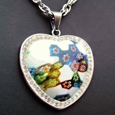 Ocelový přívěsek Heart - Fimo - Stones.